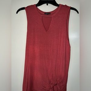 Tank top with front cut out
